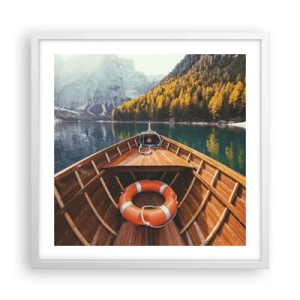 Plakat w białej ramie - Górska wycieczka - 50x50 cm