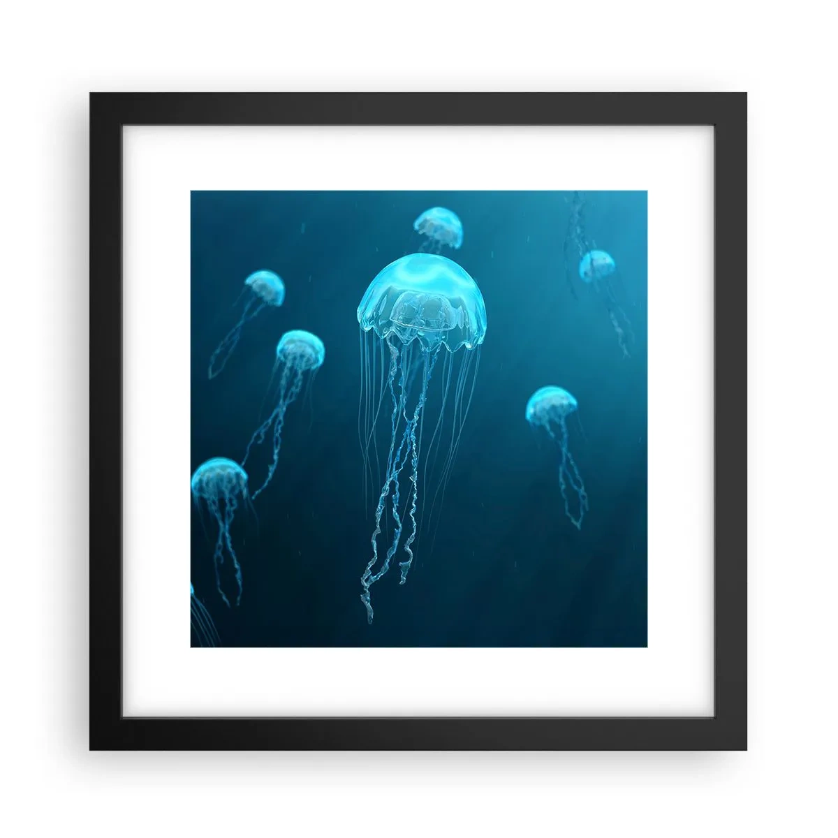 Plakat w czarnej ramie - Oceaniczny taniec - 30x30 cm