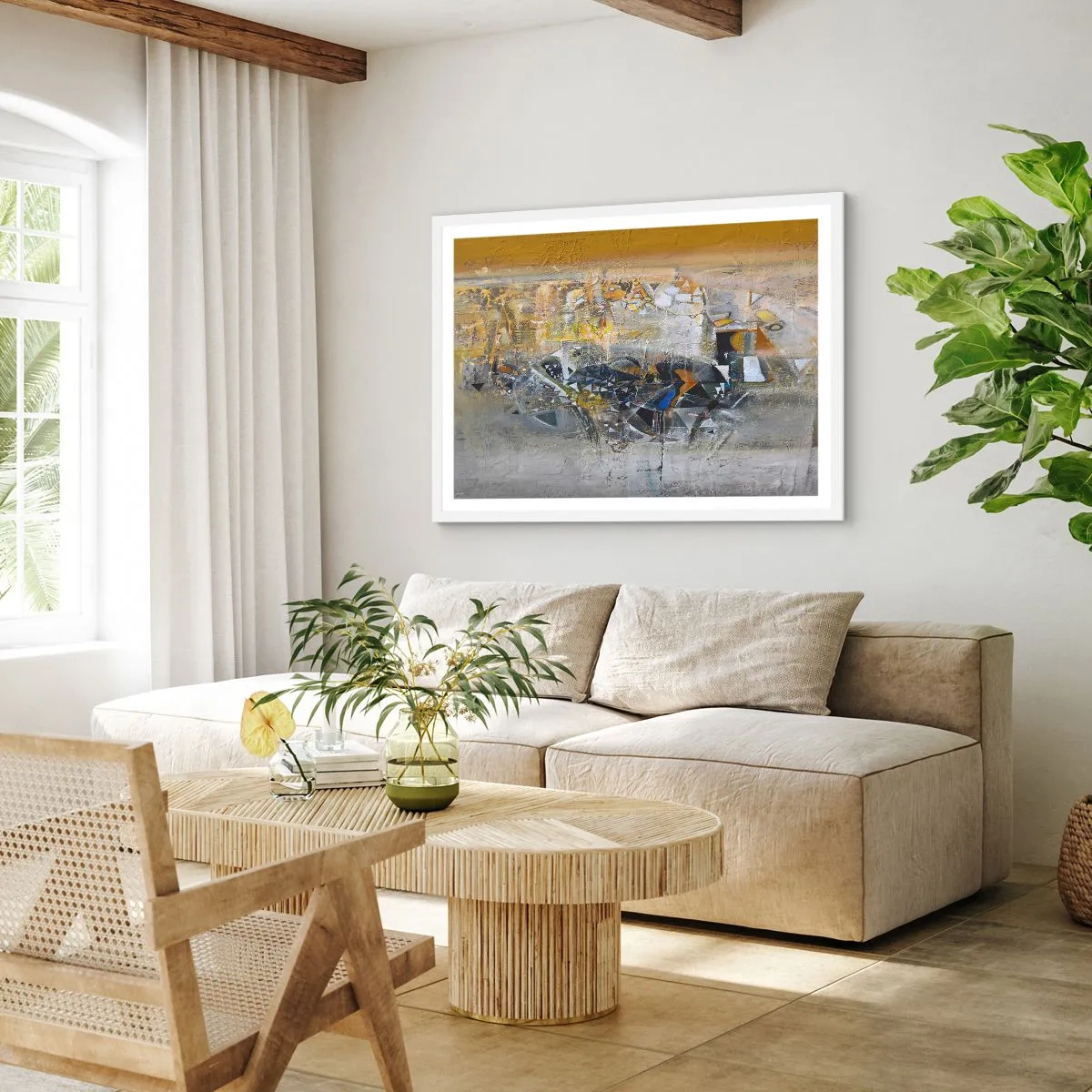 Plakat w białej ramie - Wszystko się poukłada - 100x70 cm