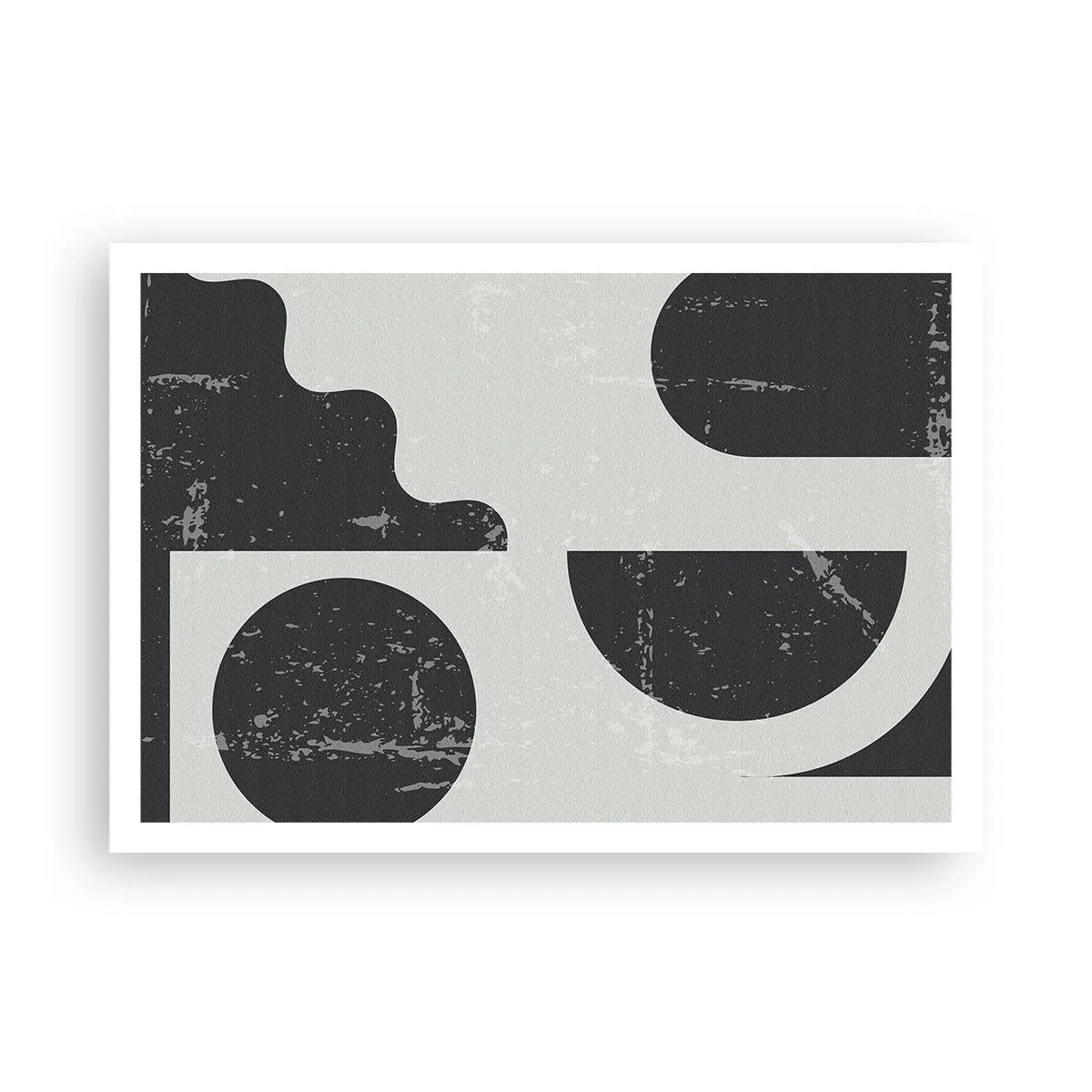 Plakat - Geometryczne wzory w odcieniach czerni i szarości - 100x70cm - Kompozycja ponad i pod - Nowoczesna dekoracja ścienna do salonu i sypialni ARTTOR