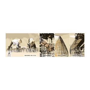 Fototapeta Próbka Samoprzylepna Deluxe Sticker - Udanych zbiorów - Azja, Plantacja Ryżu, Pole Ryżowe - 100x30 cm