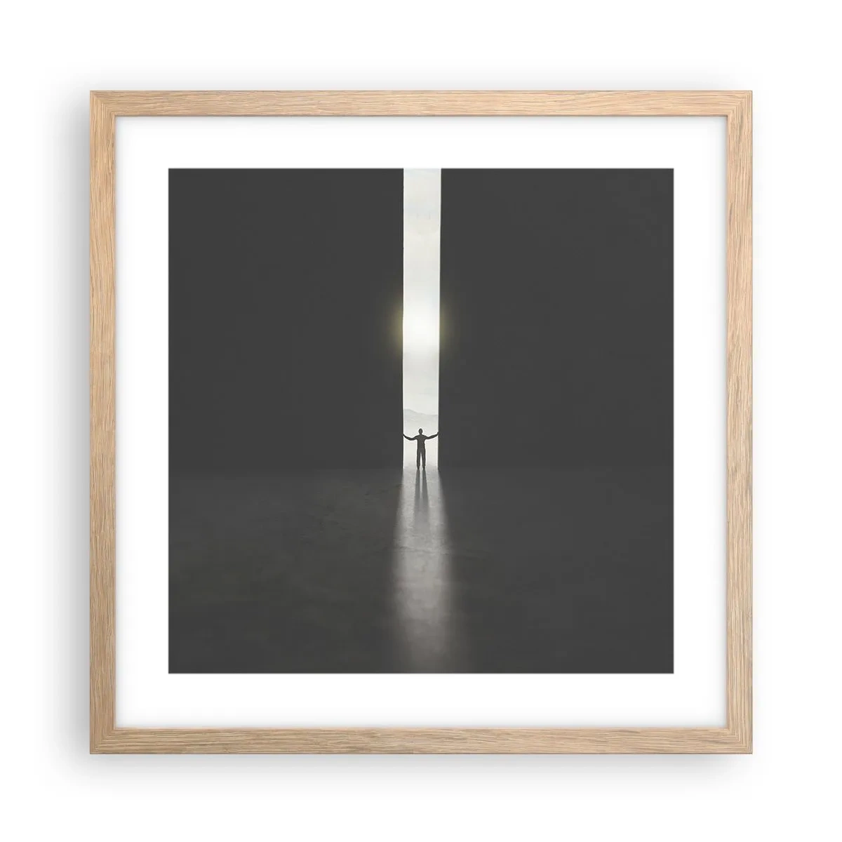 Plakat w ramie jasny dąb - Krok do jasnej przyszłości - 40x40 cm