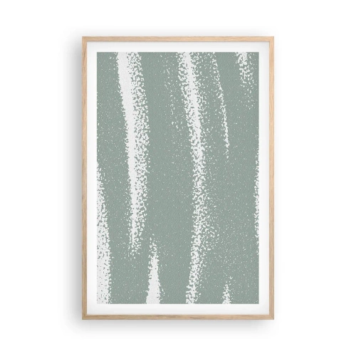 Plakat w ramie jasny dąb - Abstrakcja w zimowym klimacie - 61x91 cm