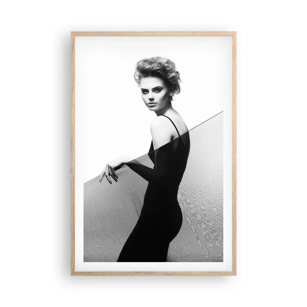 Plakat w ramie jasny dąb - Magnetyczne spojrzenie - 61x91 cm