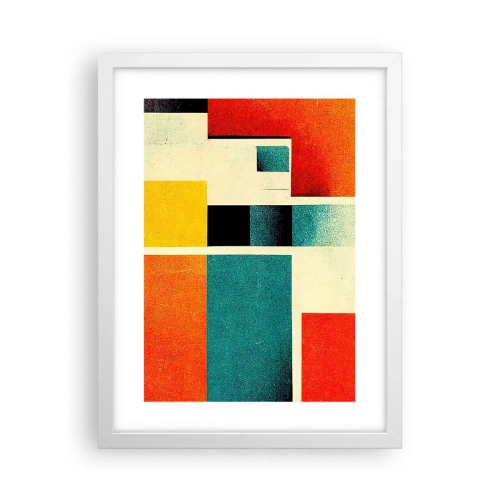 Plakat w białej ramie - Abstrakcja geometryczna – dobra energia - 30x40 cm