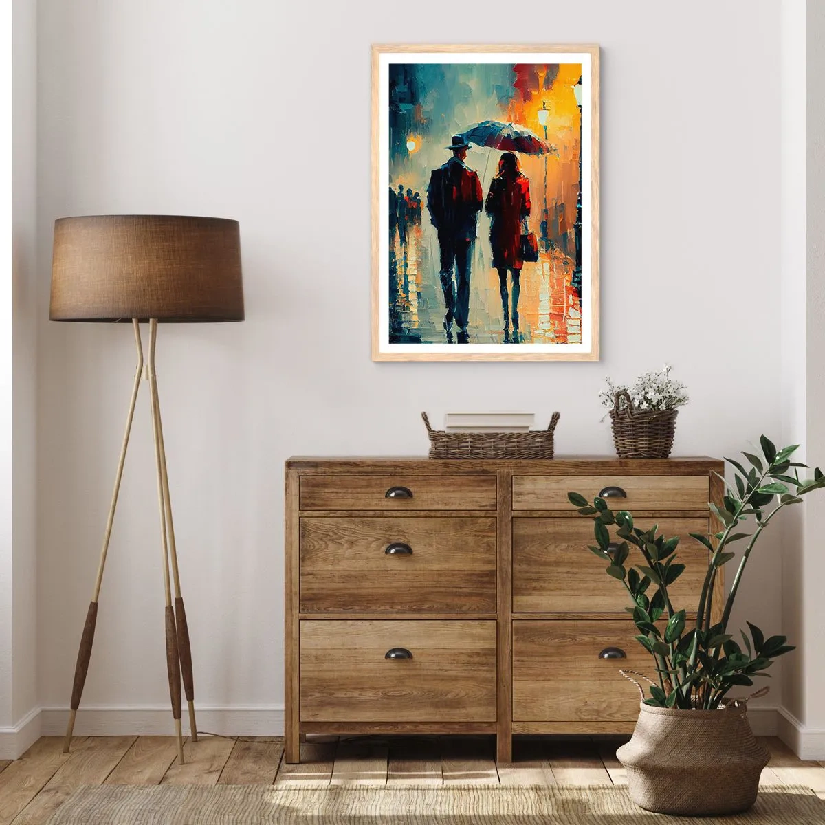 Plakat w ramie jasny dąb - Miejska love story - 30x40 cm