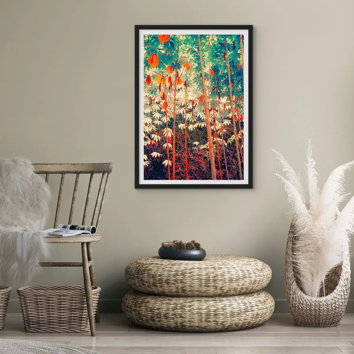 Plakat w czarnej ramie - Tajemne życie liści - 61x91 cm