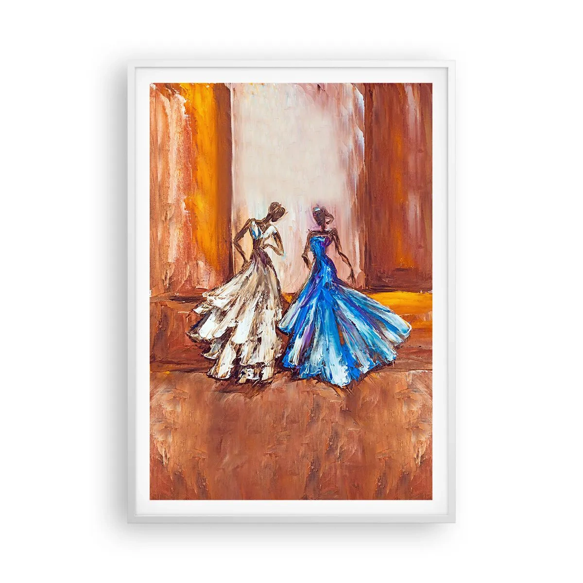 Plakat w białej ramie - Wdzięczny duet - 70x100 cm