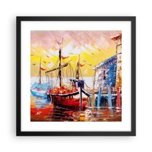 Plakat w czarnej ramie - Szczęśliwy powrót - 40x40 cm