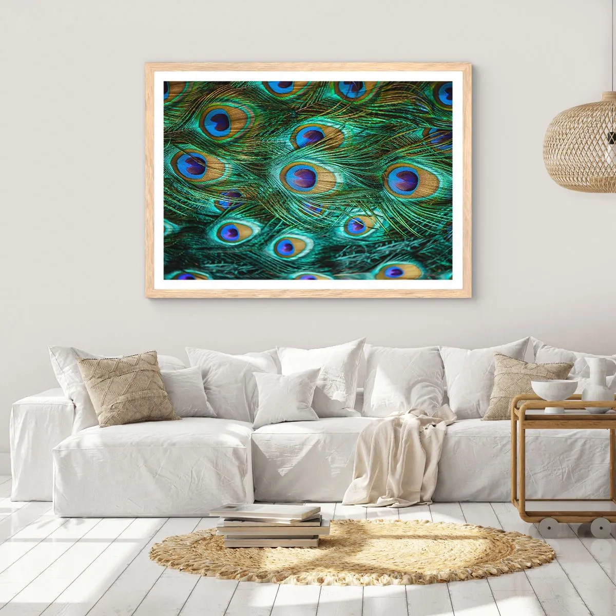 Plakat w ramie jasny dąb - Pawiookie spojrzenie - 100x70 cm