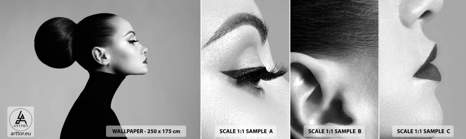 Fototapeta Próbka Samoprzylepna Deluxe Sticker - Współczesna Nefretete - Kobieta, Fryzura, Modelka - 100x30 cm