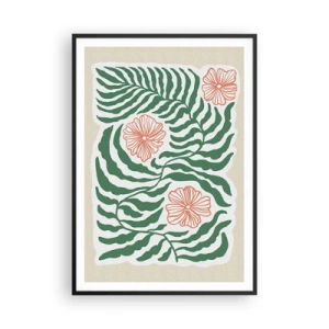 Plakat w czarnej ramie - Rozkwitłe w zieleni - 70x100 cm