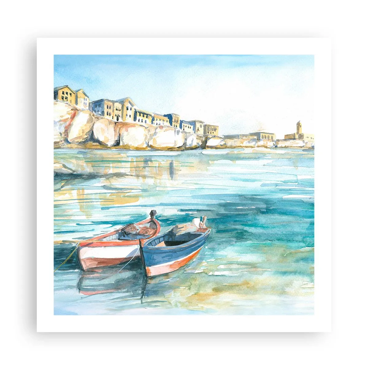 Plakat - Pejzaż w lazurze - 60x60 cm
