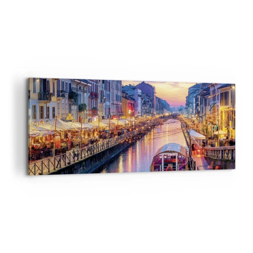 Obraz na płótnie - Wieczór światła i zabawy - 100x40 cm