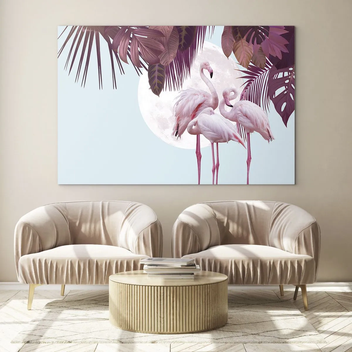 Obraz na szkle - Trzy ptasie gracje - 70x50cm - Trzy ptasie gracje - Nowoczesna dekoracja ścienna do salonu i sypialni ARTTOR