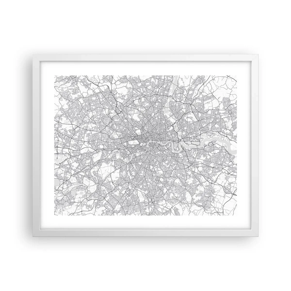 Plakat w białej ramie - Mapa londyńskiego labiryntu - 50x40 cm