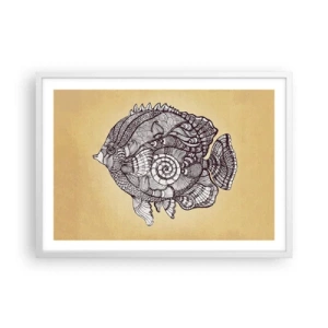 Plakat w białej ramie - Z oceanu ornamentów - 70x50 cm