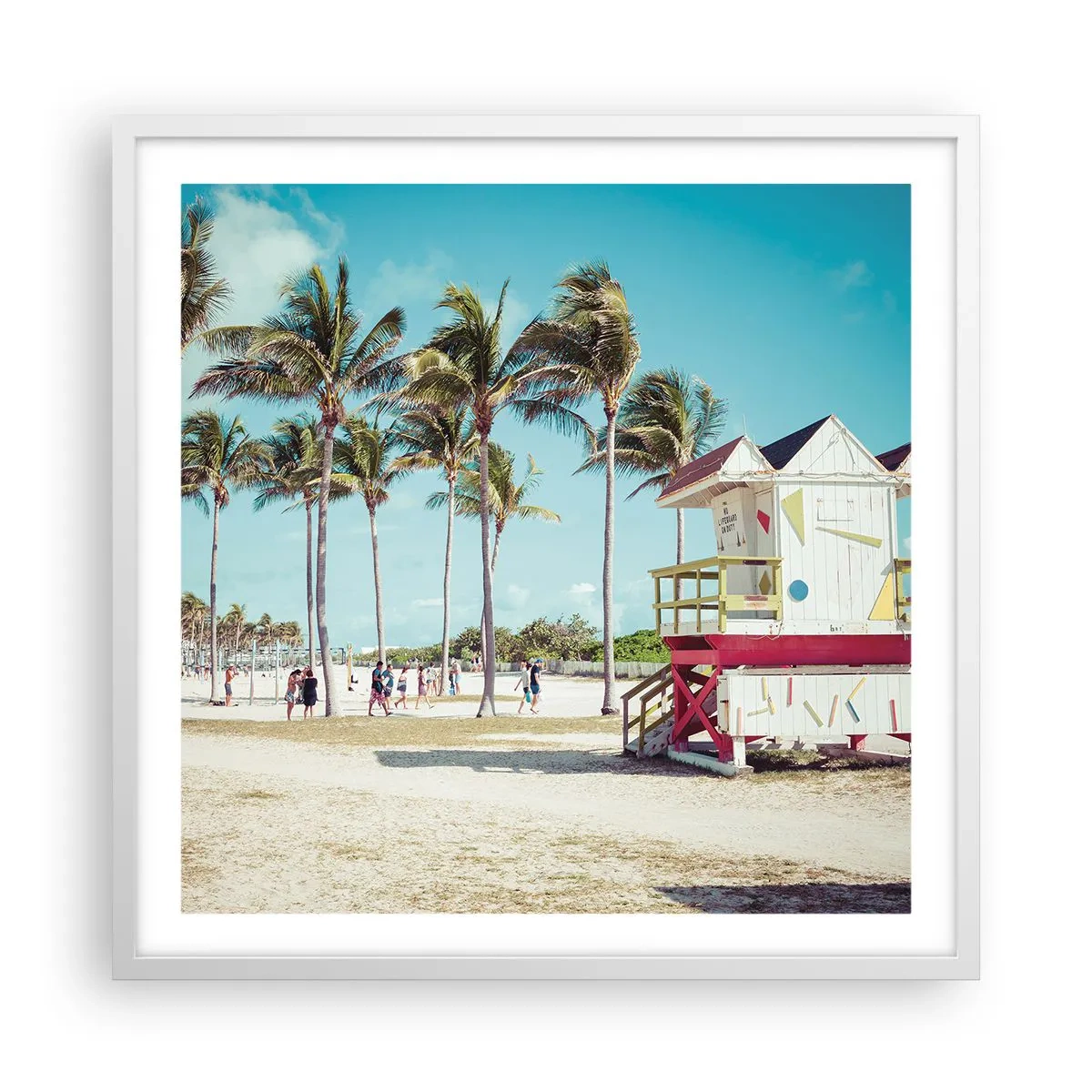 Plakat w białej ramie - Przed tobą piękny dzień - 60x60 cm