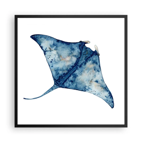 Plakat w czarnej ramie - Życie w błękicie - 60x60 cm