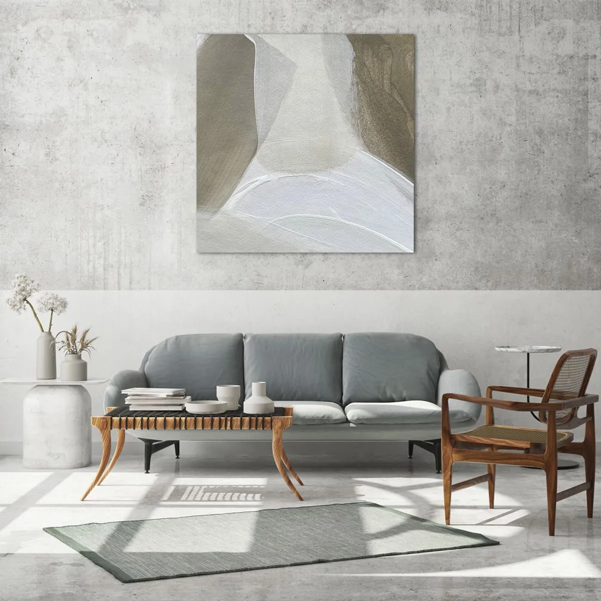 Obraz na szkle - Fala bieli - 50x50 cm