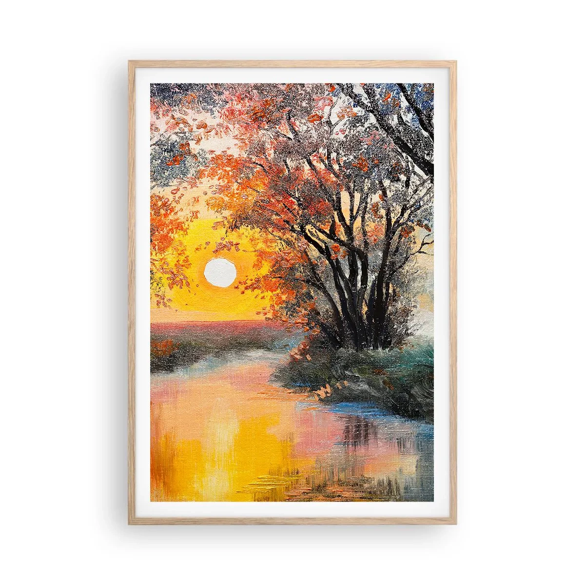 Plakat w ramie jasny dąb - Jesienne klimaty - 70x100 cm