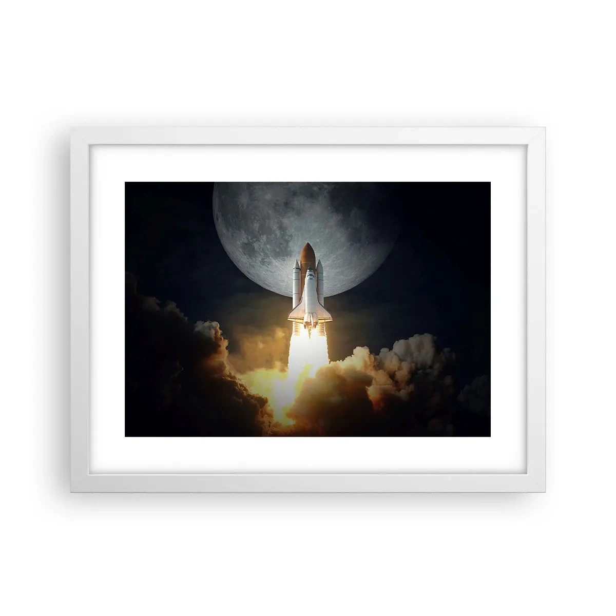 Plakat w białej ramie - Początek nieziemskiej przygody - 40x30 cm