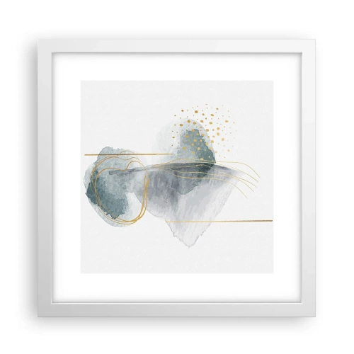 Plakat w białej ramie - O związkach szarości i złota - 30x30 cm