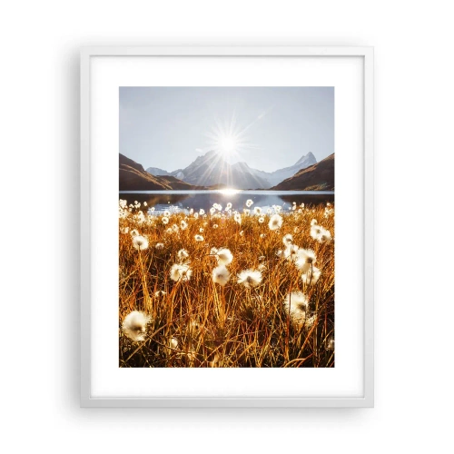 Plakat w białej ramie - Twardość skał, miękkość traw - 40x50 cm