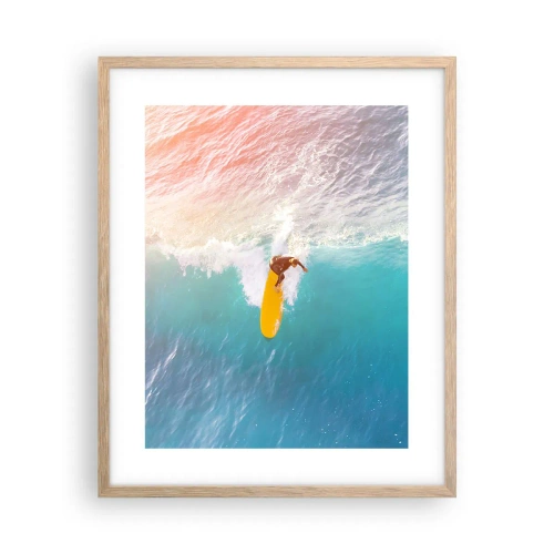 Plakat w ramie jasny dąb - Oceaniczny jeździec - 40x50 cm