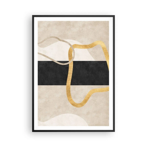 Plakat w czarnej ramie - Kształty zapętlone - 70x100 cm
