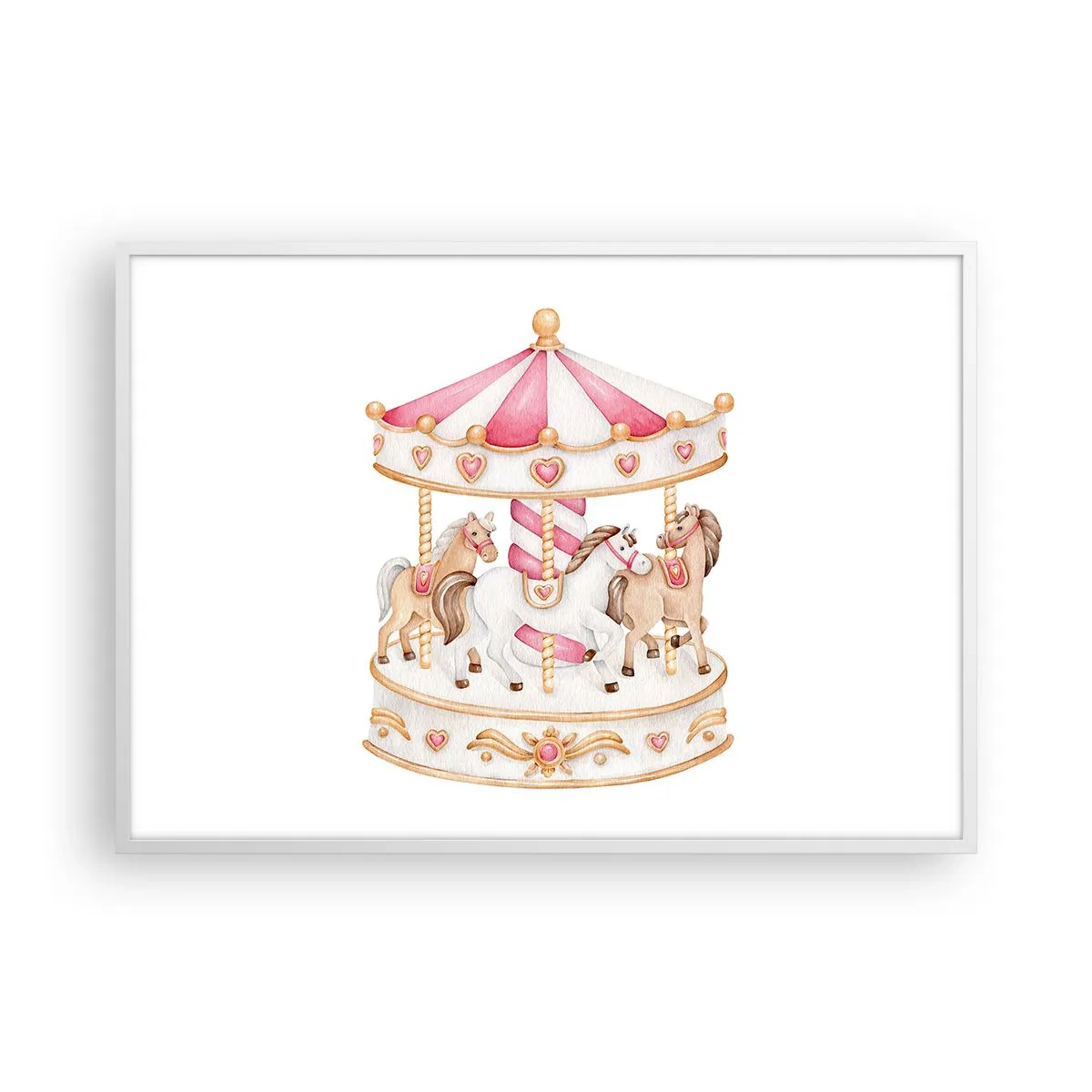 Plakat w białej ramie - Słodki świat dzieciństwa - 100x70 cm