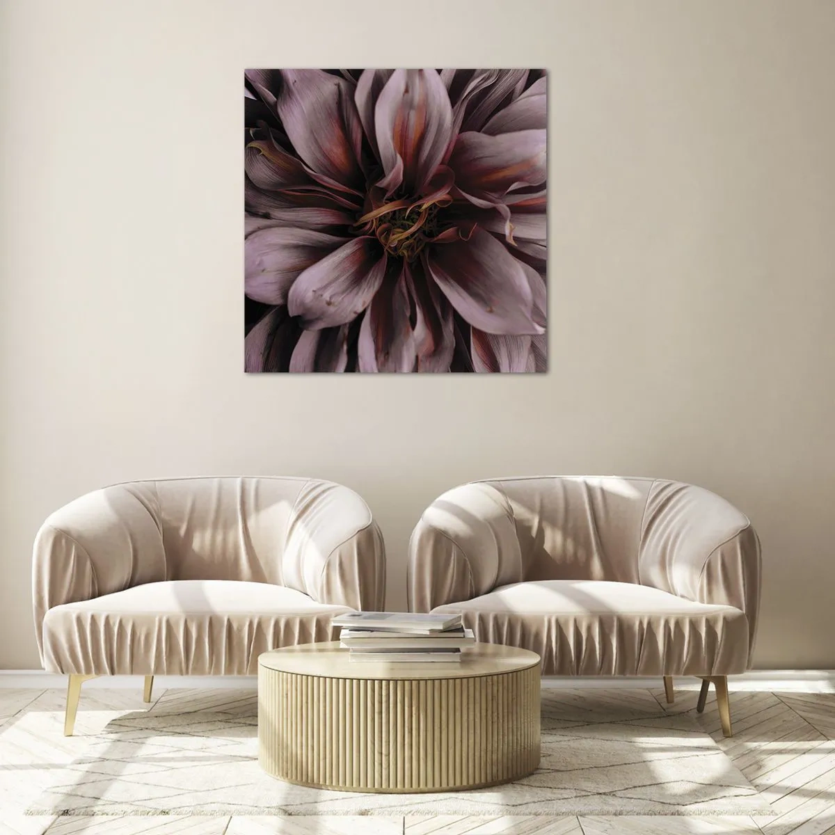 Obraz na szkle - Kwietne serce - 60x60 cm