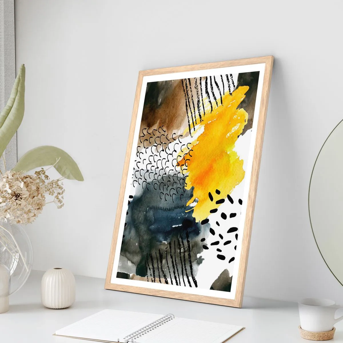 Plakat w ramie jasny dąb - Spotkanie żywiołów - 50x70 cm