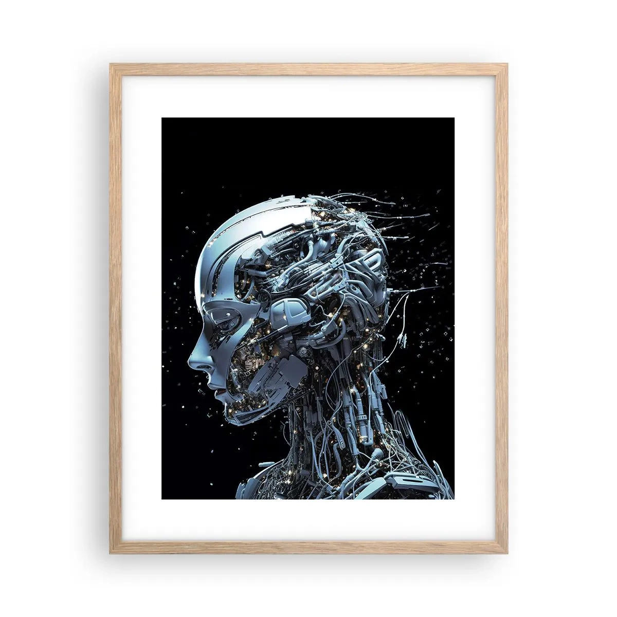 Plakat w ramie jasny dąb - Technologia jest kobietą - 40x50 cm