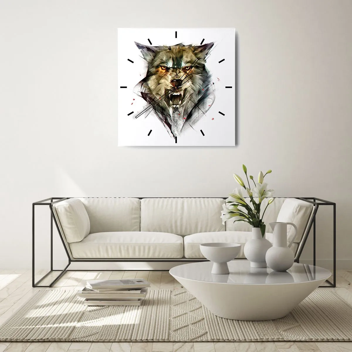 Zegar ścienny - Ani kroku! - 40x40 cm