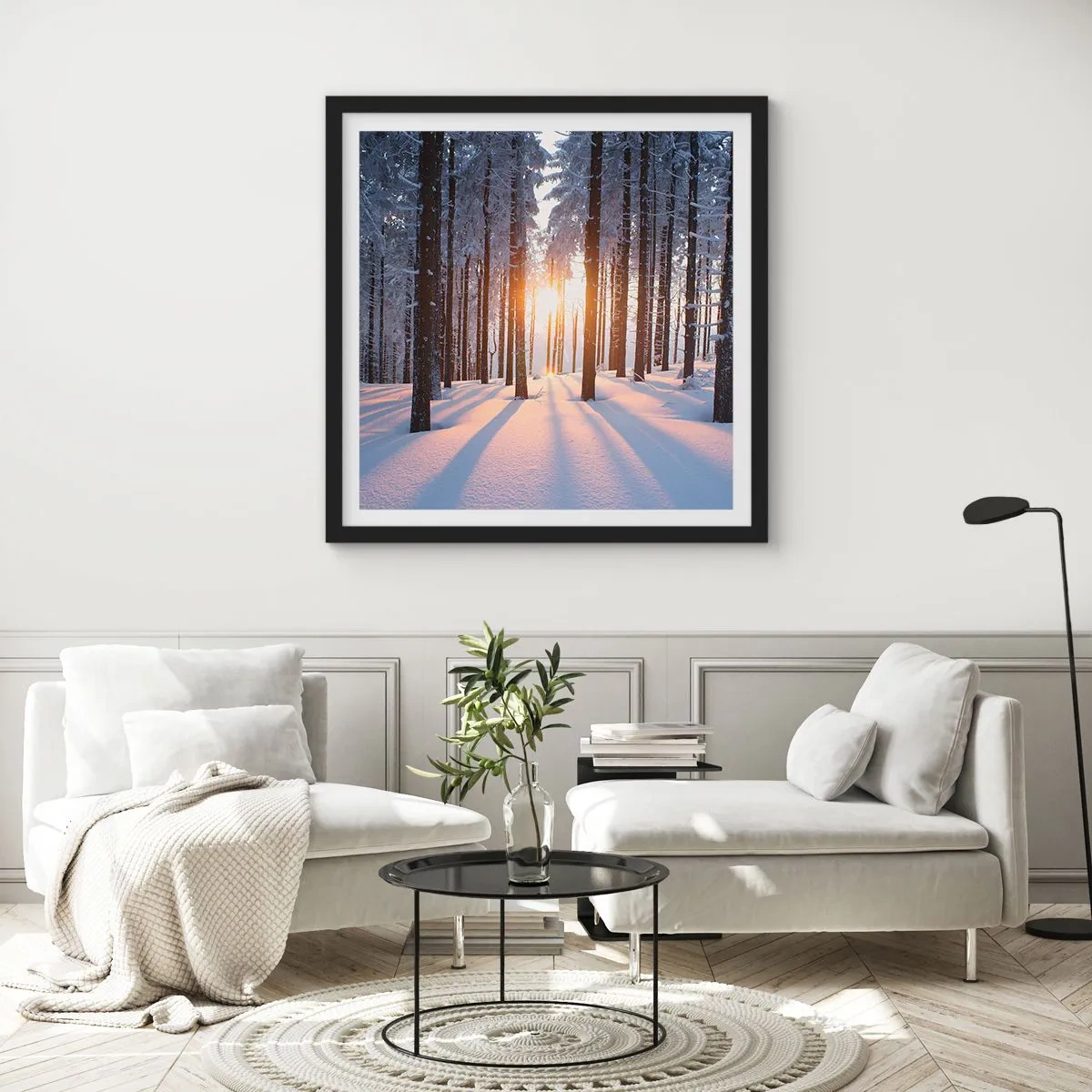 Plakat w czarnej ramie - Wyraźnie czarno na białym - 60x60 cm