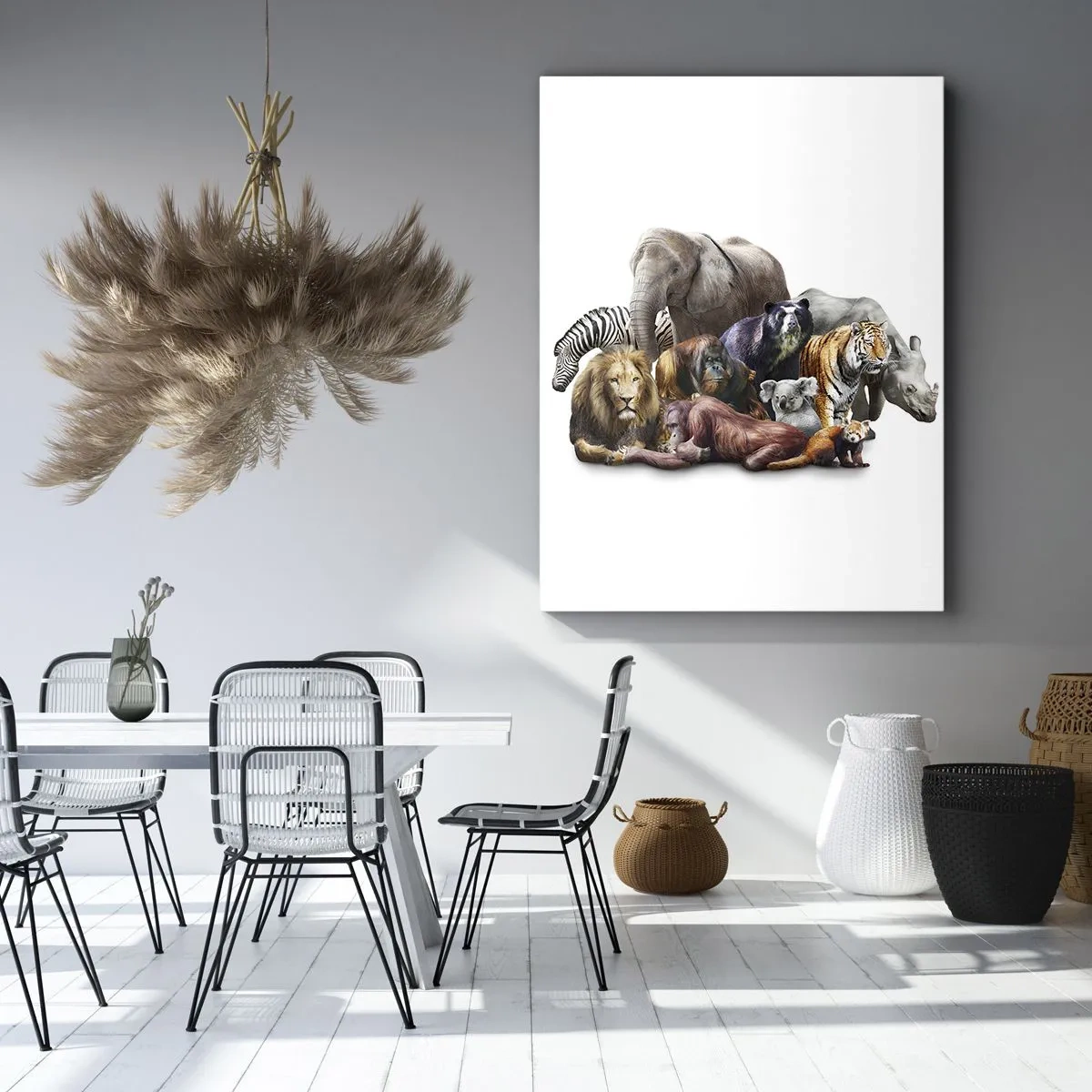 Obraz na płótnie - Afrykańska rodzinna fotografia - 65x120 cm