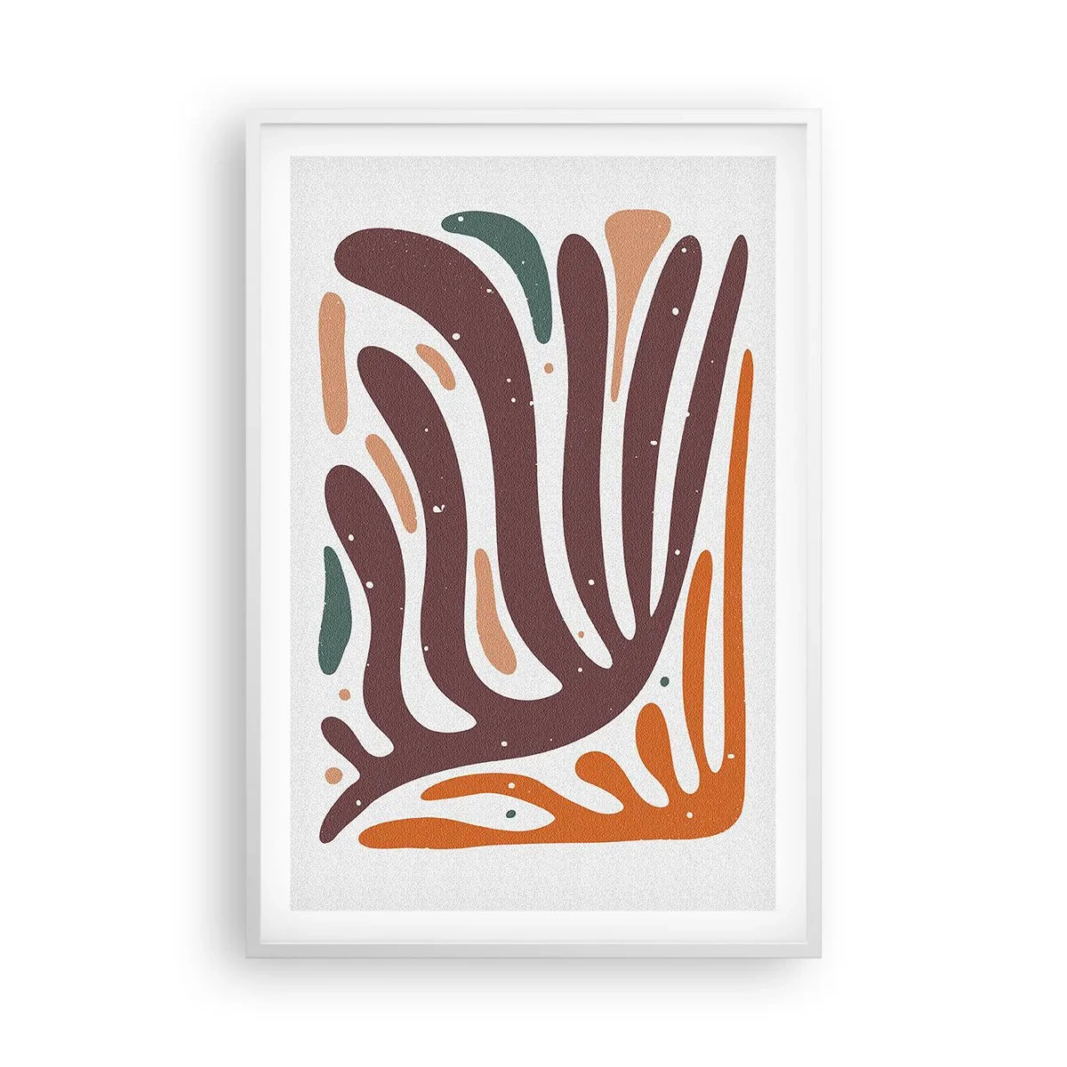 Plakat w białej ramie - Kompozycja organiczna promienista - 61x91 cm