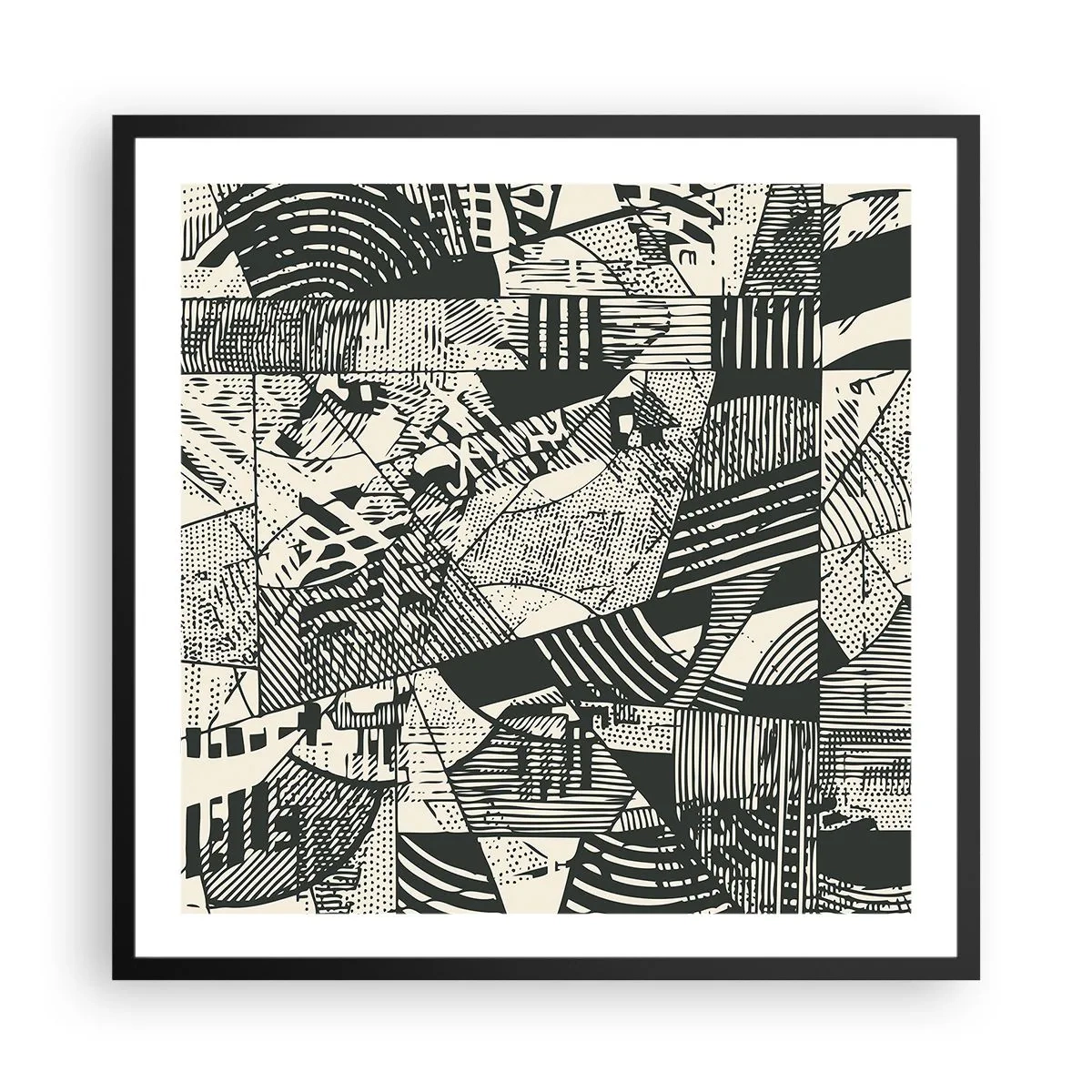 Plakat w czarnej ramie - Dynamika współczesności - 60x60 cm