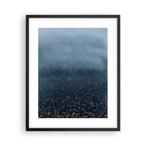 Plakat w czarnej ramie - Kompozycja – niebieskie fazy - 40x50 cm