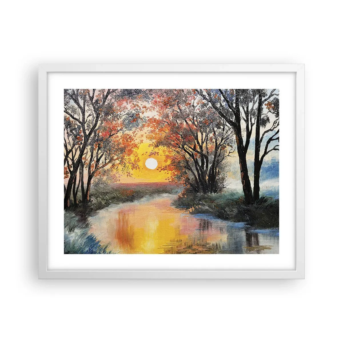 Plakat w białej ramie - Jesienne klimaty - 50x40 cm