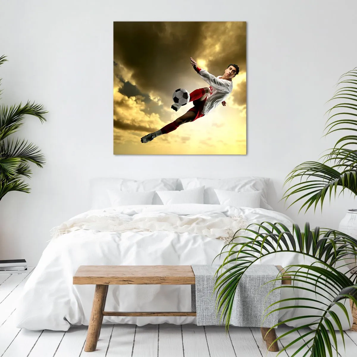 Obraz na płótnie - Piłkarskie niebo - 60x60 cm