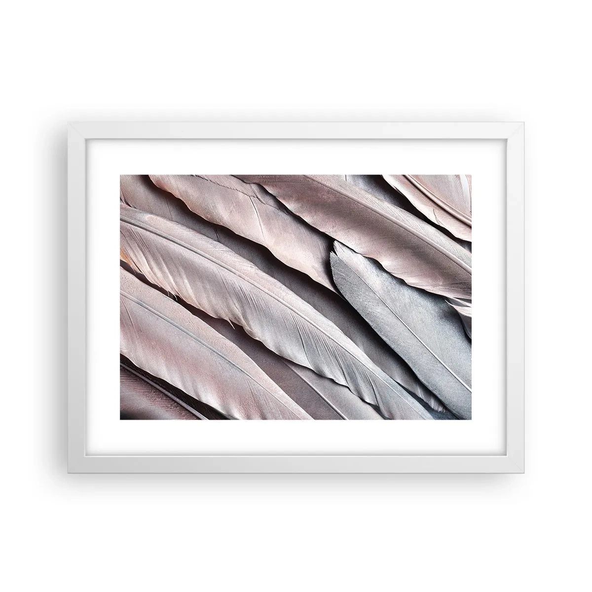 Plakat w białej ramie - W różowej srebrzystości - 40x30 cm