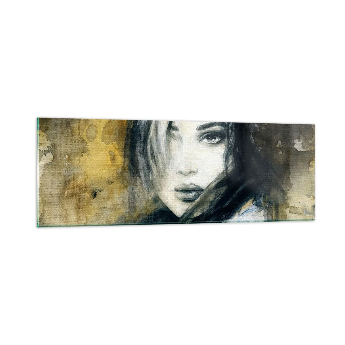 Obraz na szkle - bardziej niewinna czy zmysłowa? - 90x30 cm