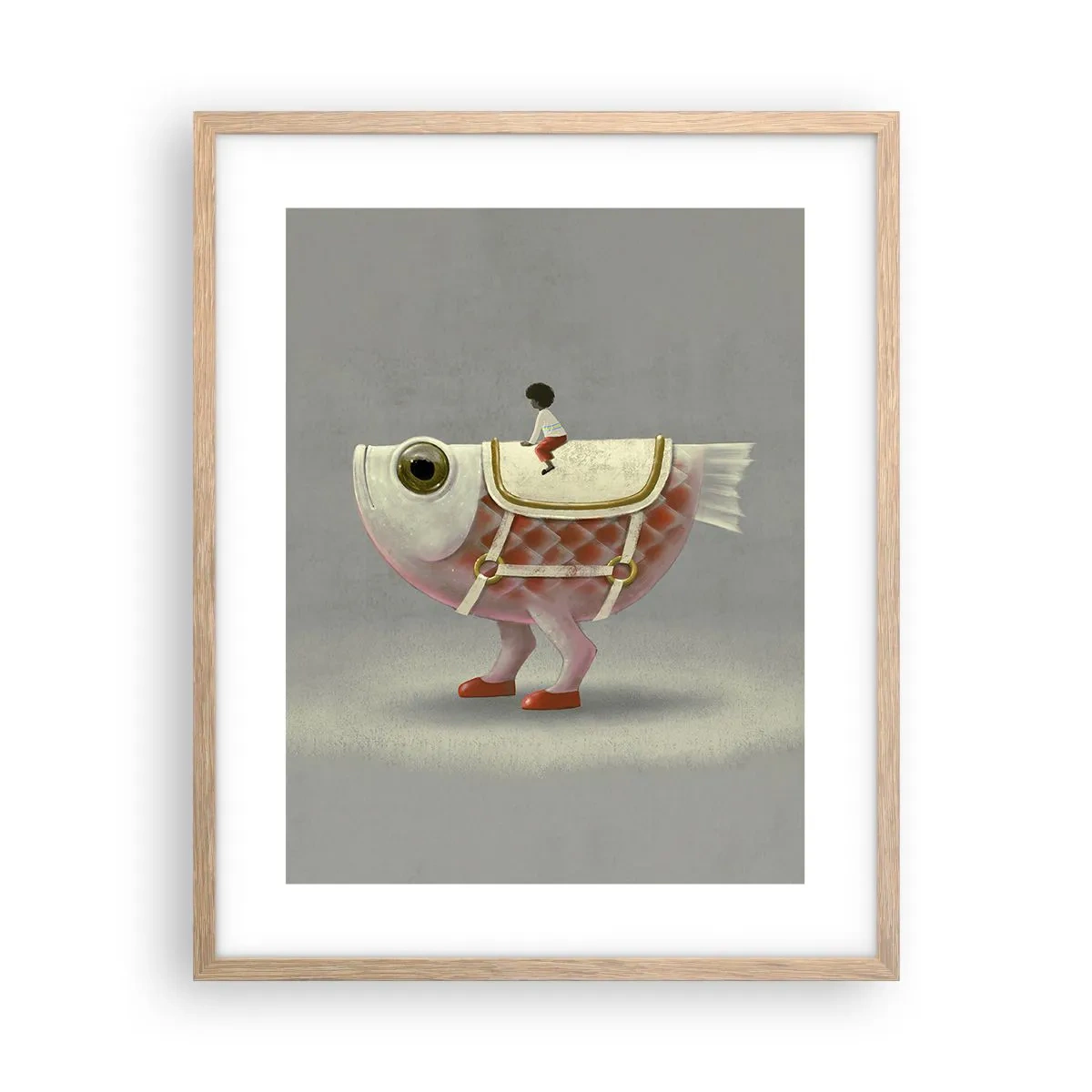Plakat w ramie jasny dąb - Ryboński jeździec - 40x50 cm