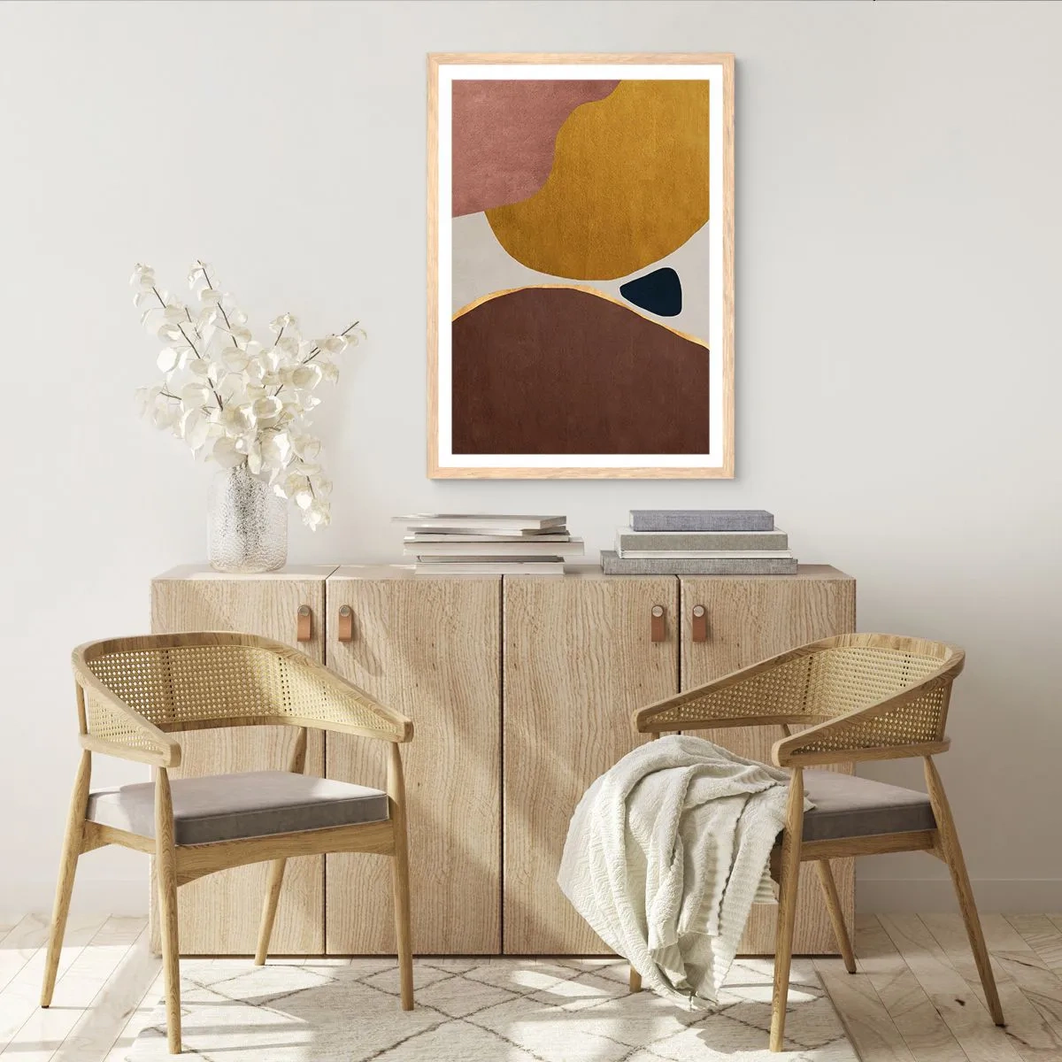 Plakat w ramie jasny dąb - Abstrakcja – miejsce w przestrzeni - 50x70 cm