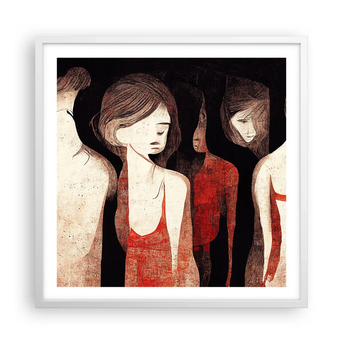 Plakat w białej ramie - Madonny z ciemności - 60x60 cm