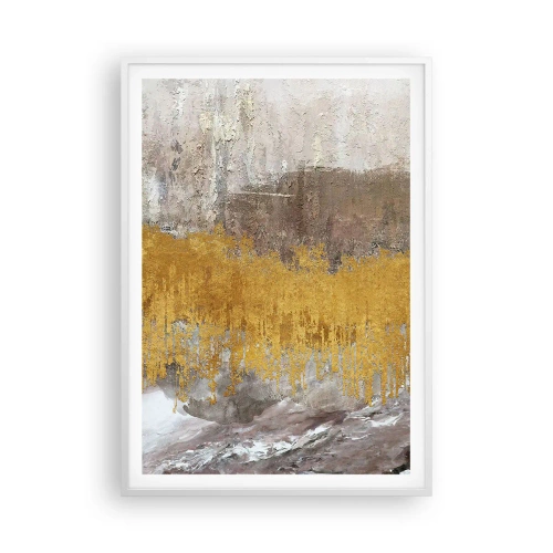 Plakat w białej ramie - Złocisty podmuch - 70x100 cm
