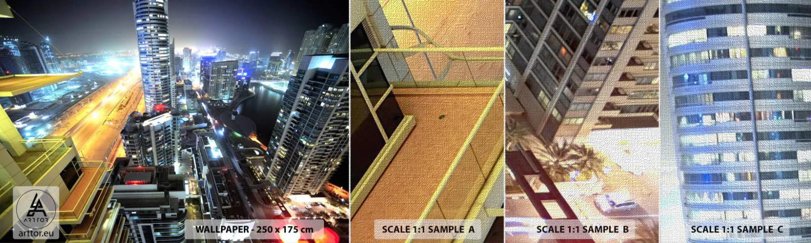 Fototapeta Próbka Premium Canvas - Cud na pustyni - Miasto, Dubaj, Architektura - 100x30 cm