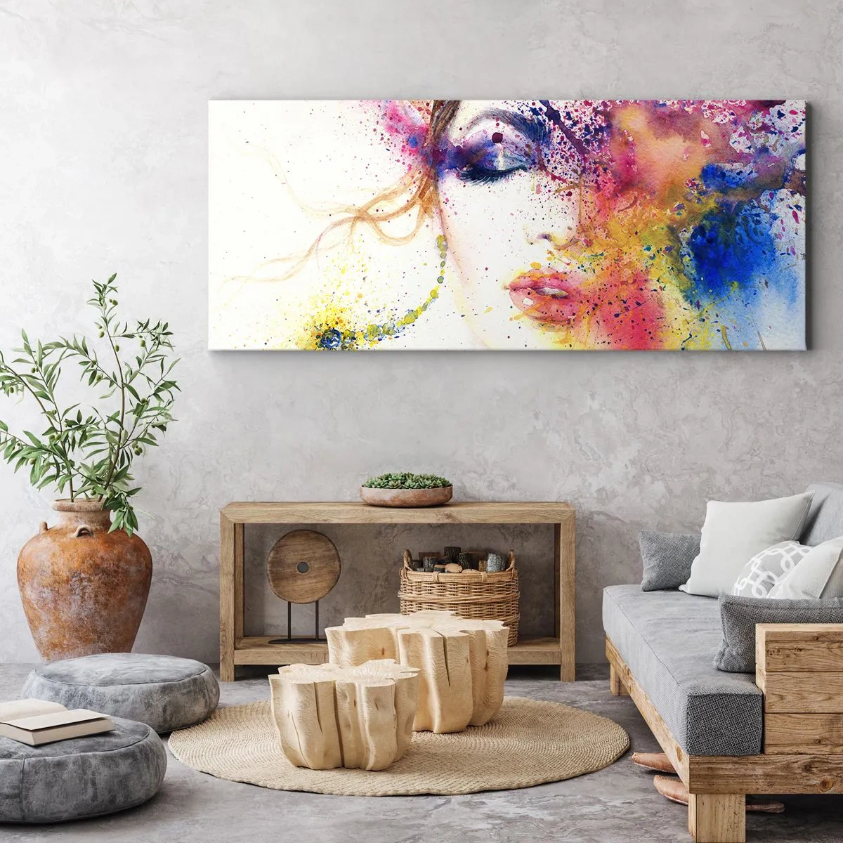 Obraz na płótnie - Tęczowy zawrót głowy - 100x40 cm